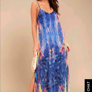 Watercolor print maxi dress